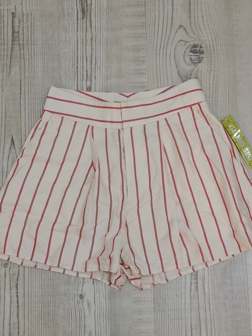 Gianni Bini White High-Waist Shorts with Red Pinstripes Size 0 Nautical Preppy